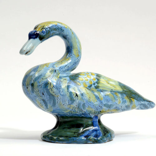 C1903 Delftware Polychrome Swan