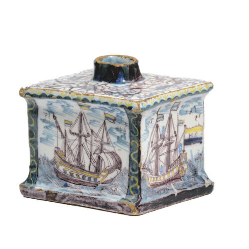 Polychrome Tea Canister Galleon