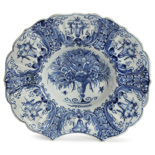 D2334. Blue And White Fluted Barber's Bowl