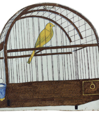 D2451 Polychrome Birdcage Plaque