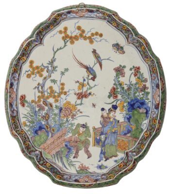 D2429 Polychrome Cartouche-Shaped Plaque