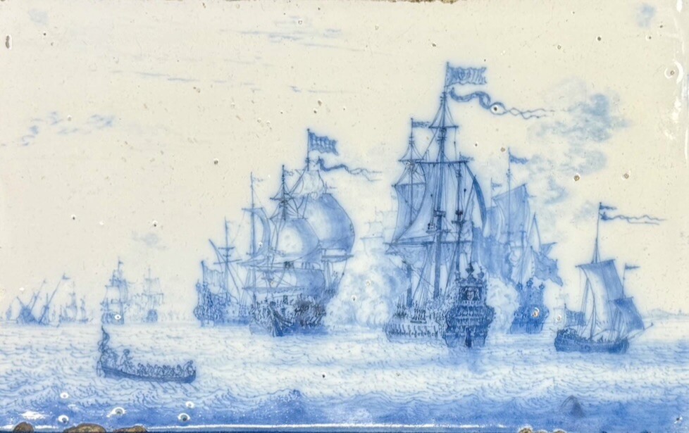 Blue and White Plaque