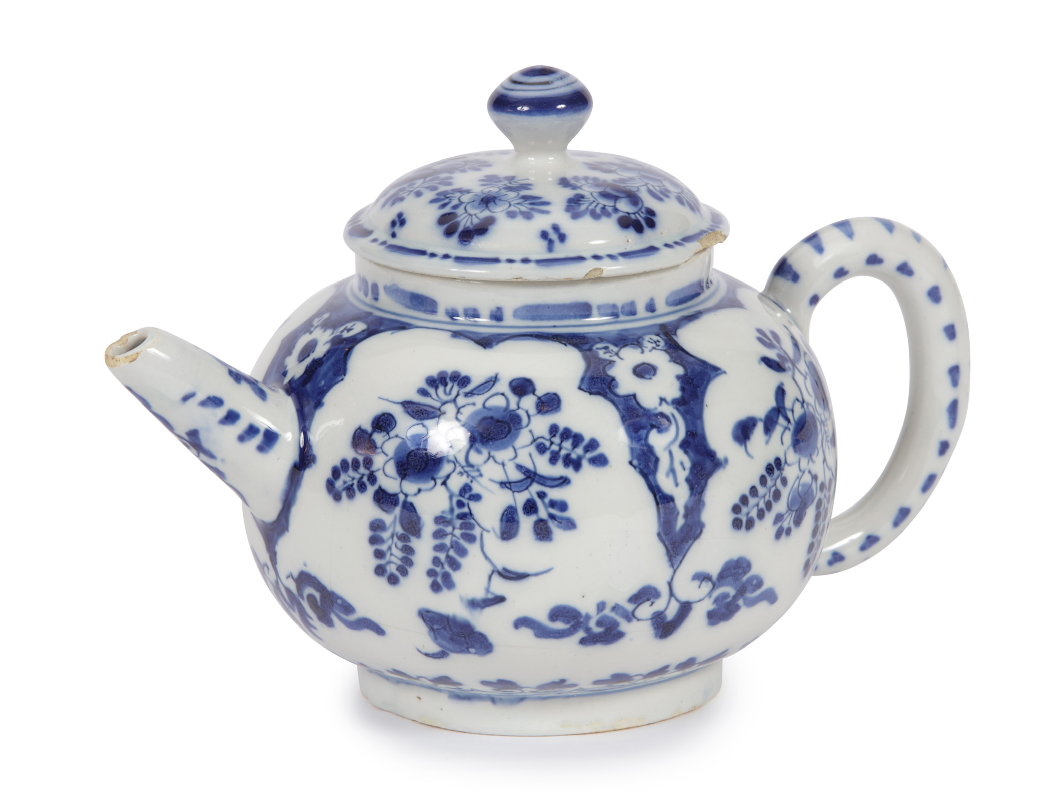 D2544. Blue and White Teapot and Cover